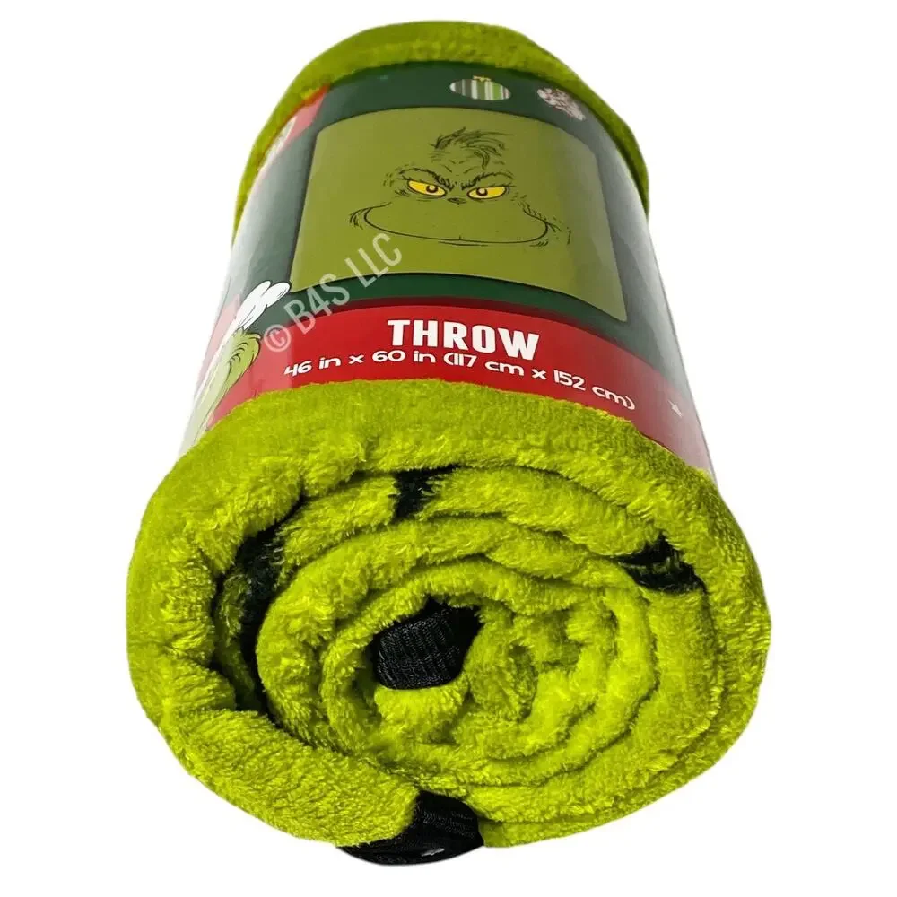 Dr Seuss The Grinch Throw Blanket 46x60 Soft Fleece Christmas
